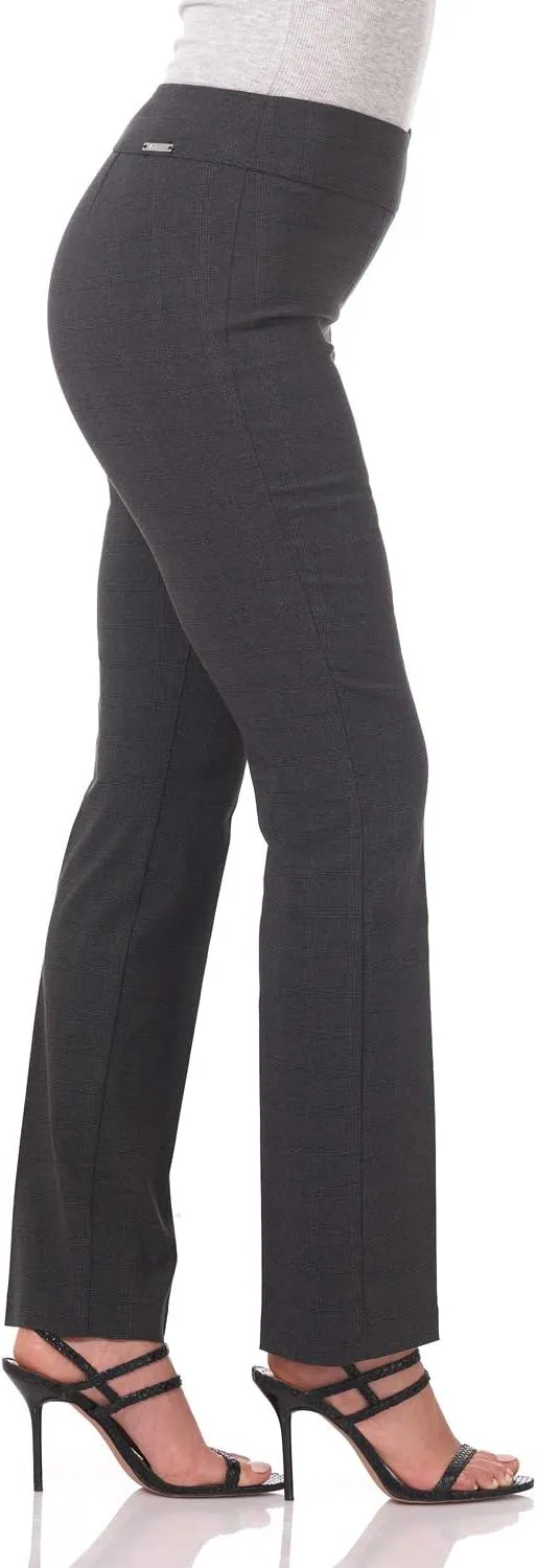 Rekucci Women's Ease Into Comfort Stretchy Straight Leg Office Pant with Tummy Control