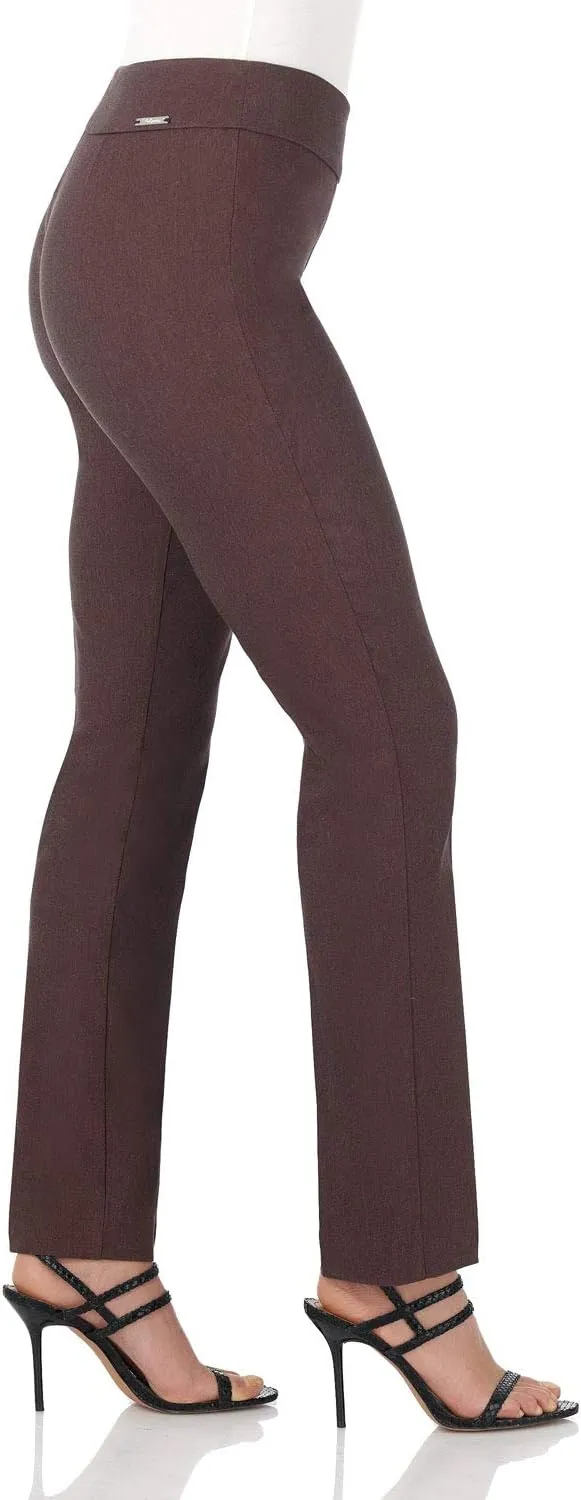 Rekucci Women's Ease Into Comfort Stretchy Straight Leg Office Pant with Tummy Control