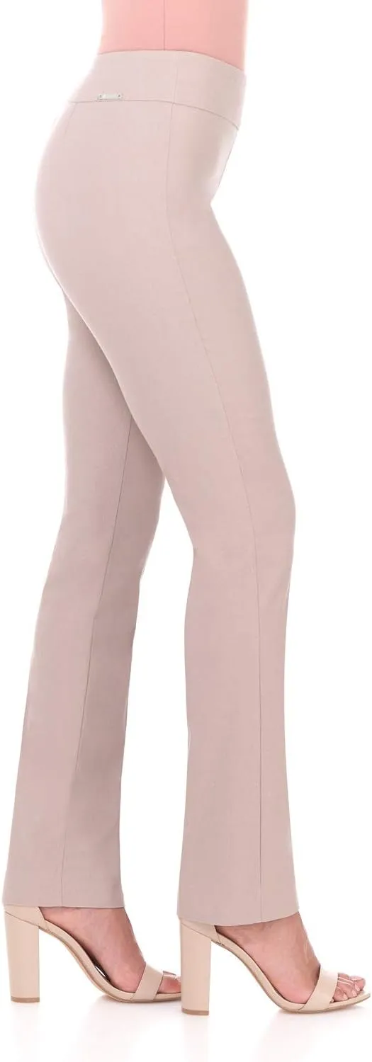 Rekucci Women's Ease Into Comfort Stretchy Straight Leg Office Pant with Tummy Control