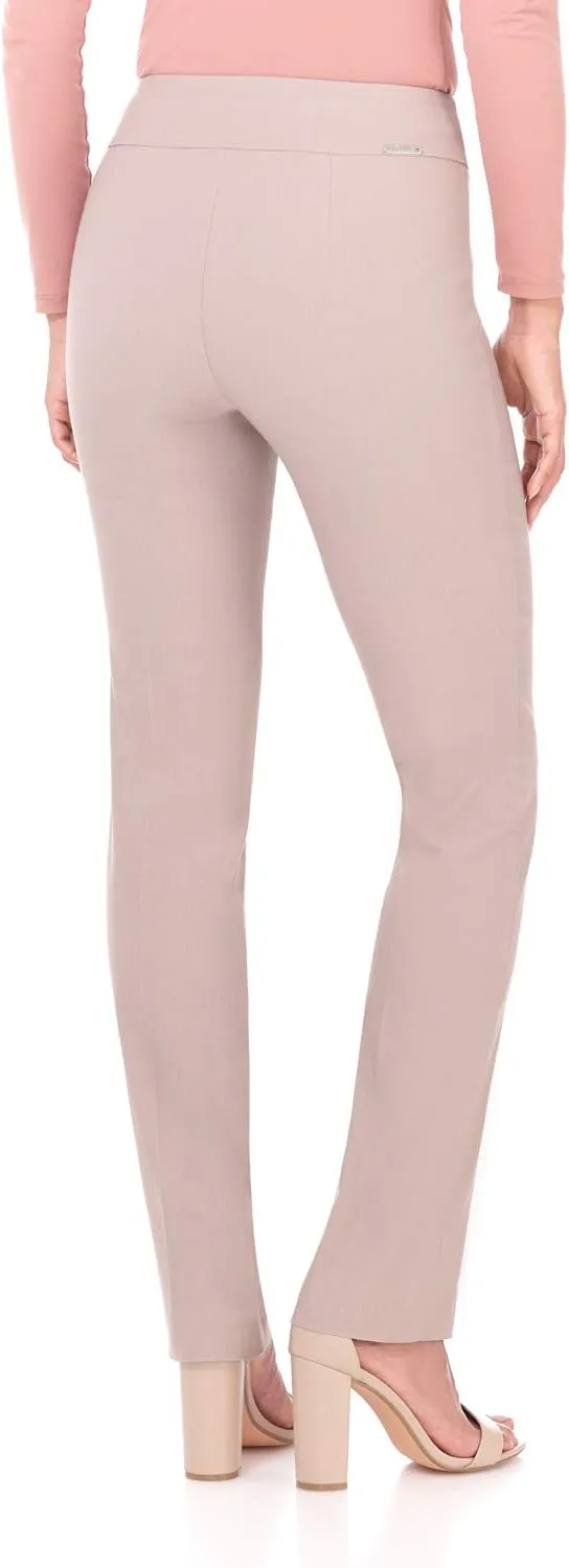Rekucci Women's Ease Into Comfort Stretchy Straight Leg Office Pant with Tummy Control
