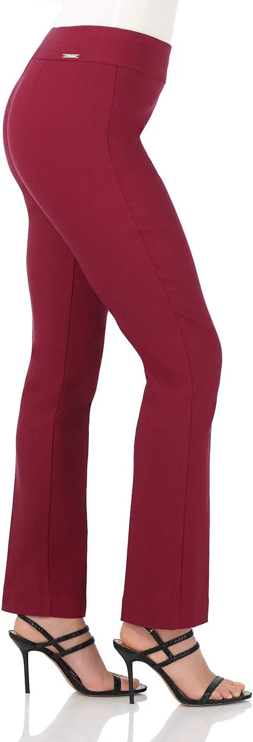 Rekucci Women's Ease Into Comfort Stretchy Straight Leg Office Pant with Tummy Control