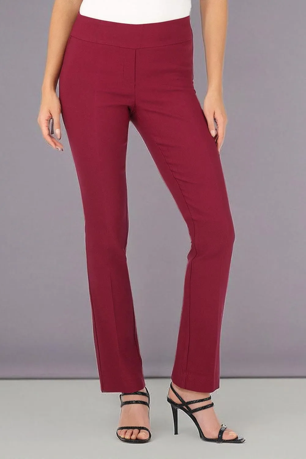 Rekucci Women's Ease Into Comfort Stretchy Straight Leg Office Pant with Tummy Control