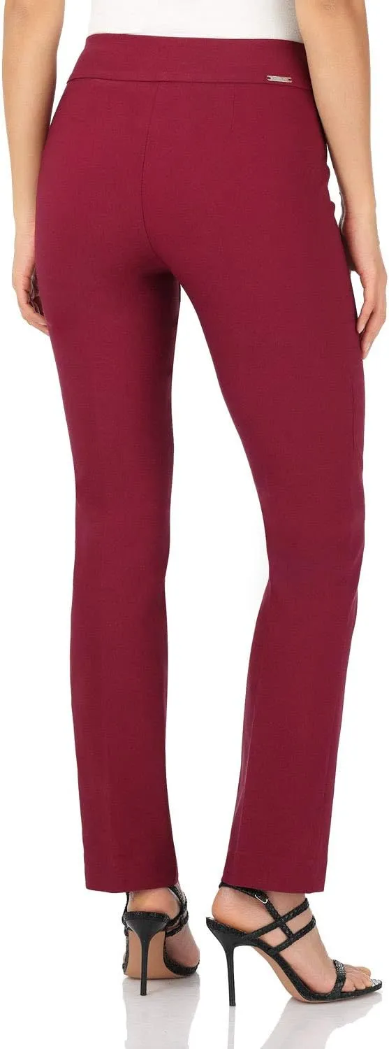 Rekucci Women's Ease Into Comfort Stretchy Straight Leg Office Pant with Tummy Control