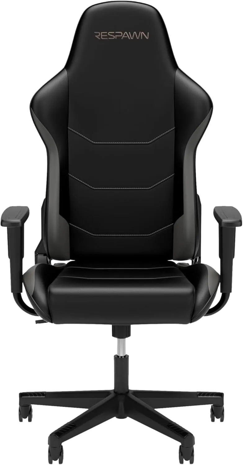RESPAWN 110 Ergonomic Gaming Chair - Racing Style High Back PC Computer Desk Office Chair - 360 Swivel, Integrated Headrest, 135 Degree Recline with Adjustable Tilt Tension & Angle Lock - 2023 Grey