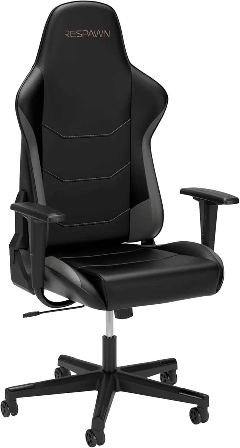 RESPAWN 110 Ergonomic Gaming Chair - Racing Style High Back PC Computer Desk Office Chair - 360 Swivel, Integrated Headrest, 135 Degree Recline with Adjustable Tilt Tension & Angle Lock - 2023 Grey