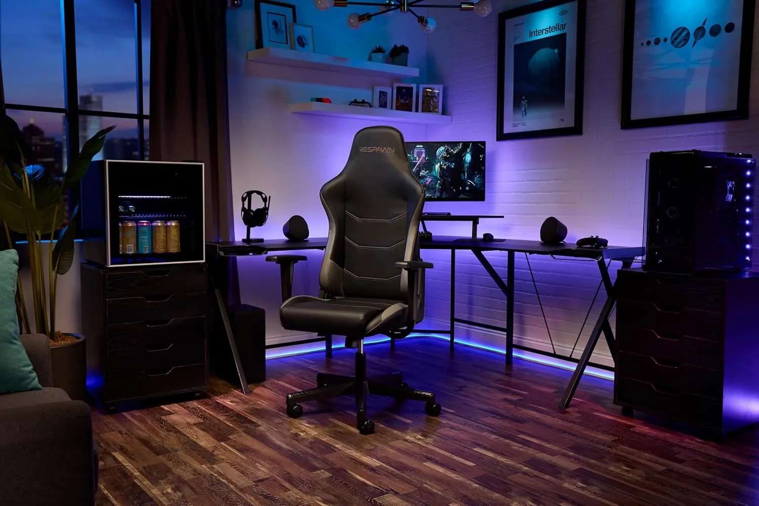 RESPAWN 110 Ergonomic Gaming Chair - Racing Style High Back PC Computer Desk Office Chair - 360 Swivel, Integrated Headrest, 135 Degree Recline with Adjustable Tilt Tension & Angle Lock - 2023 Grey