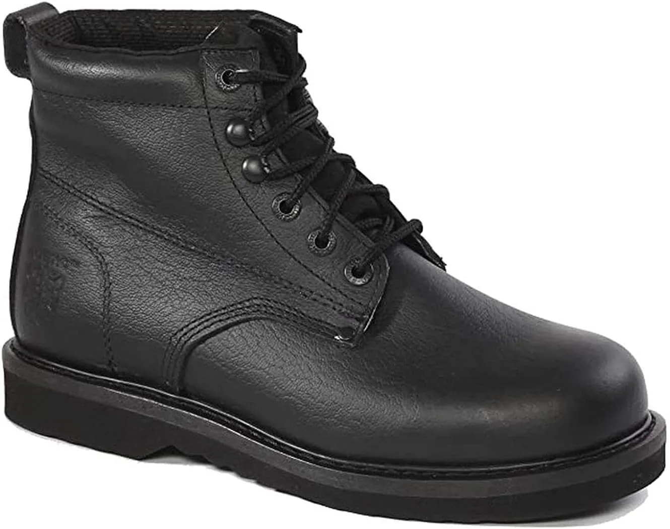 Rhino 61M21 6 inch Plain Toe Leather Work Boot - Black
