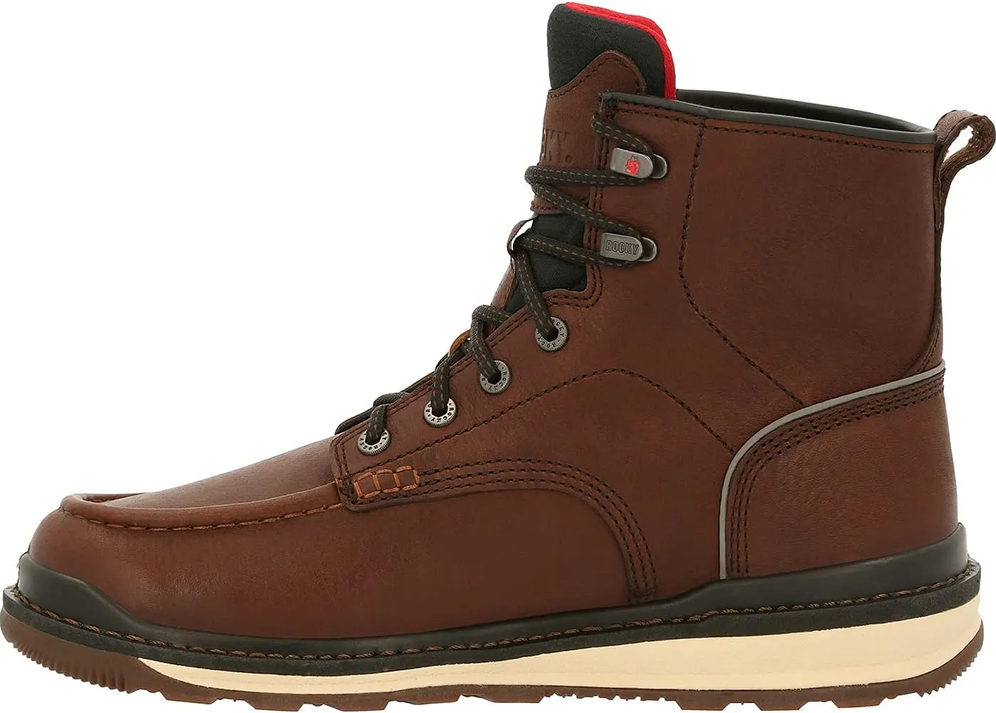 ROCKY Rams Horn Unlined Brown Work Wedge