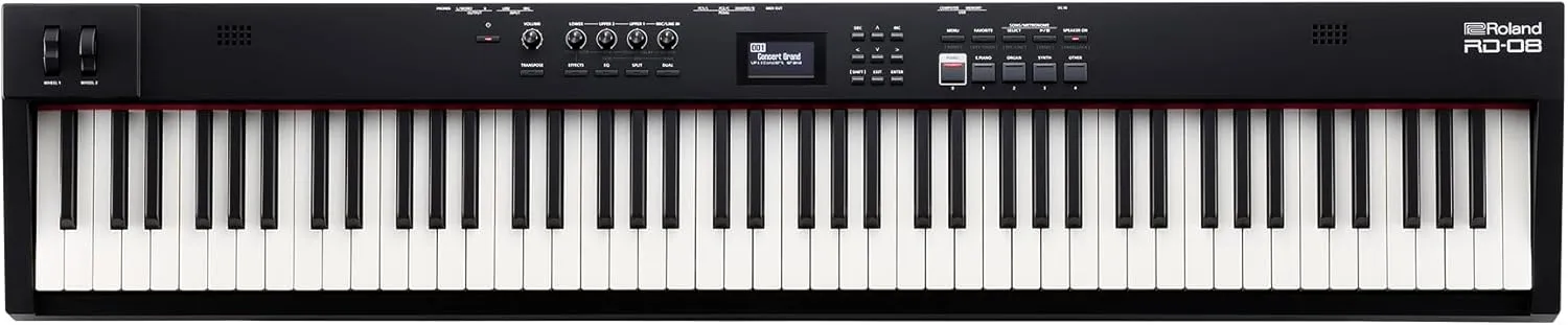 Roland RD-08 Stage Piano | Authentic RD Sound & Playability | Streamlined Design | 88-Note Weighted-Action PHA-4 Keyboard | Expandable Features | 3000  Onboard Sounds | Ideal for Professional Gigging
