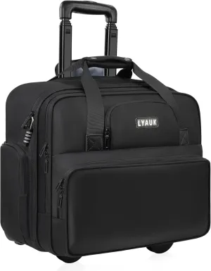 Rolling Laptop Bag Men Women with Wheels, Anti Theft Rolling Briefcase for 17.3 inch Laptop, Water Resistant Overnight Rolling Computer Bag Carry on Laptop Briefcase for Travel/Work/Business