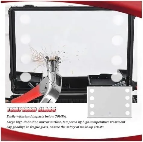 Rolling Makeup CaseRolling Makeup CaseAluminium Professional Trolley Makeup Train Case With LED LightsMakeup Travel Case, Height Adjustable, Suitable For Professional Makeup Artists(Black)