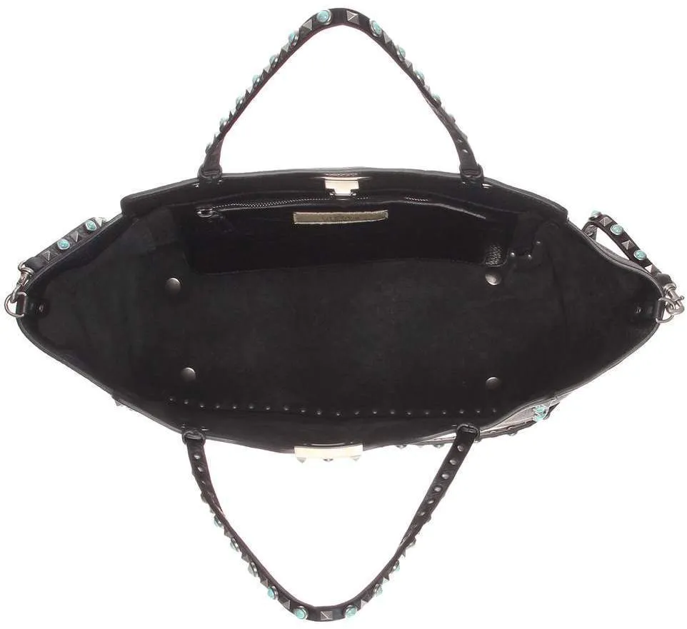 Rolling Rockstud Leather Tote