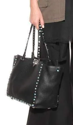 Rolling Rockstud Leather Tote