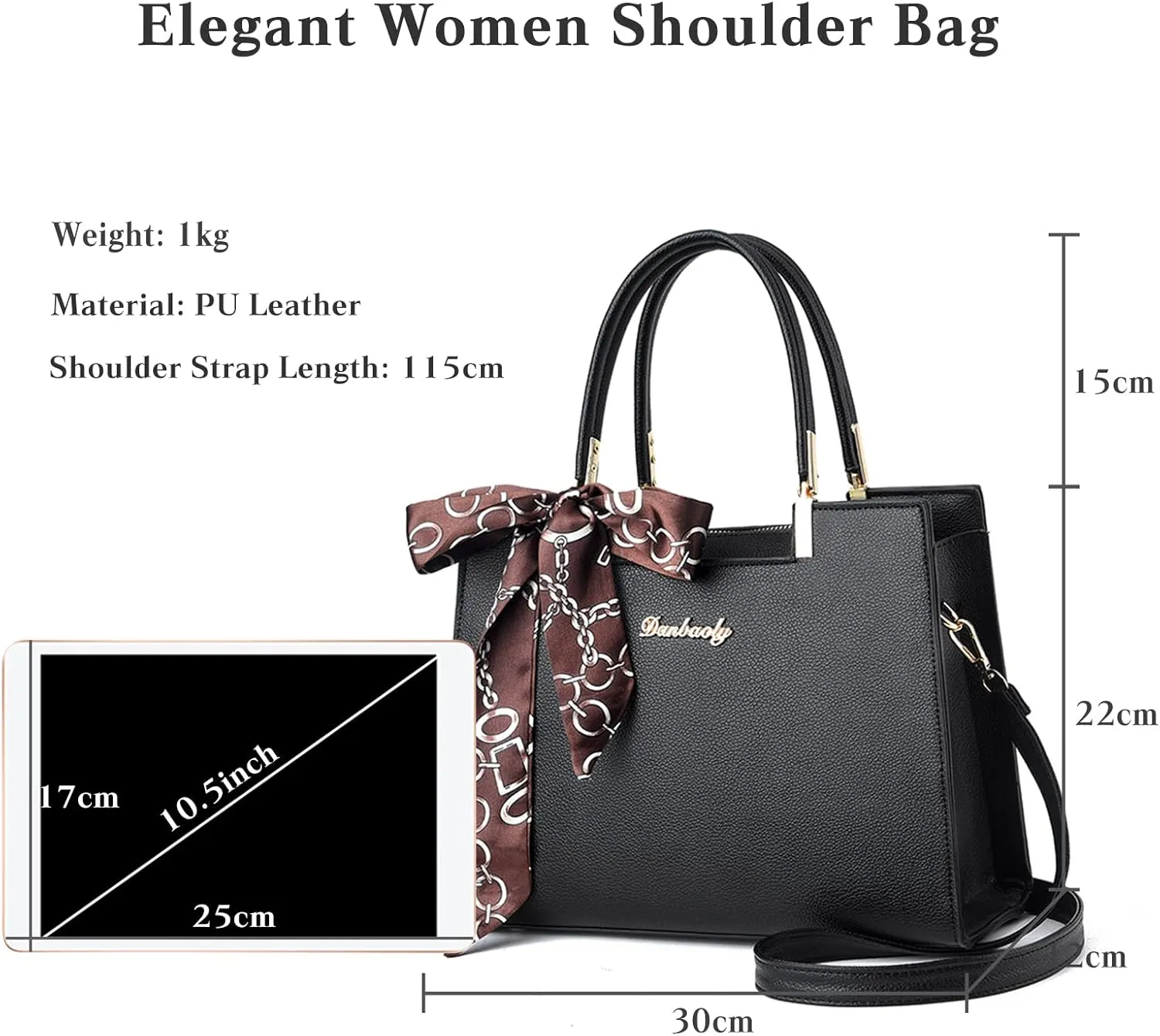 Roomy Fashion Womens Totes Handbag Satchel Shoulder Bag Lightweight Top Handle Bag PU Leather Crossbody Bag