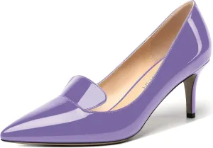 ROSERWISH Womens Patent Pointed Toe Fashion Party Slip On Office Stiletto High Heel Pumps Dress Shoes 2.5 Inch