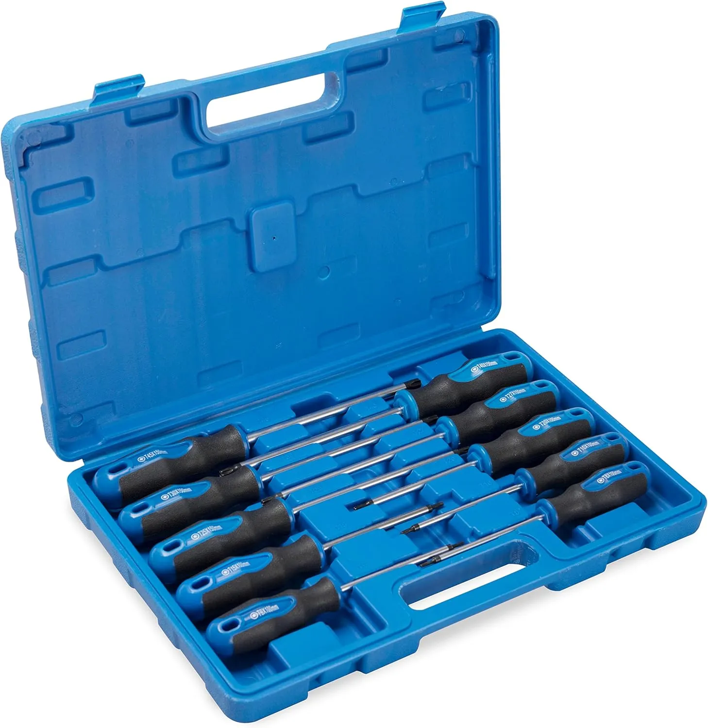 ROTATION Torx Screwdrivers Set 10-Piece, Magnetic Black Finished Tip with Center Hole, Professional Cushion Grip Screwdriver Set with High Torque