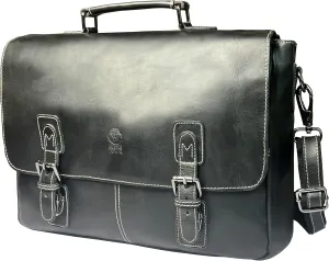 RUSTIC TOWN Leather Laptop Messenger Bag for Men - Full Grain Leather Briefcase Computer Satchel Office Crossbody Bag