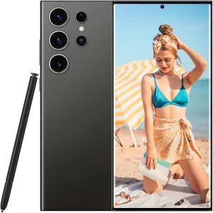S24 Ultra Unlocked Phone 5G Cell Phone,Smartphone with Tool Pen, Android 14.0 Cell Phone 6GB 256GB Dual SIM Dual Standby,Fast Charging and OTG (Black)