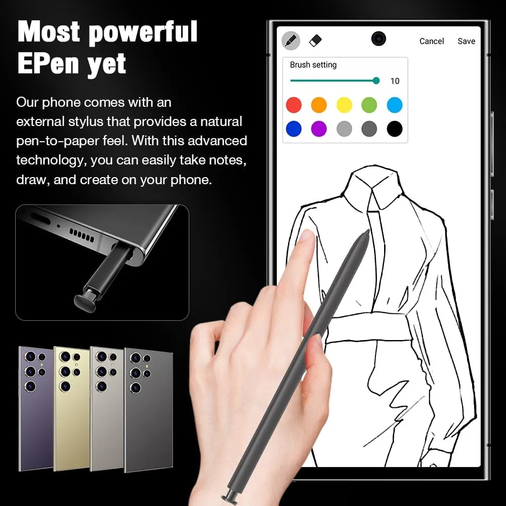 S24 Ultra Unlocked Phones 5G Cell Phone,Smartphone with Tool Pen, Android 14.0 Cell Phone 6GB 256GB Dual SIM Dual Standby (Purple)