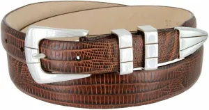 S6096 Genuine Full-Grain Cowhide Leather Designer Dress Belt 1-1/8"(30mm) taper down to 1"(25mm) wide