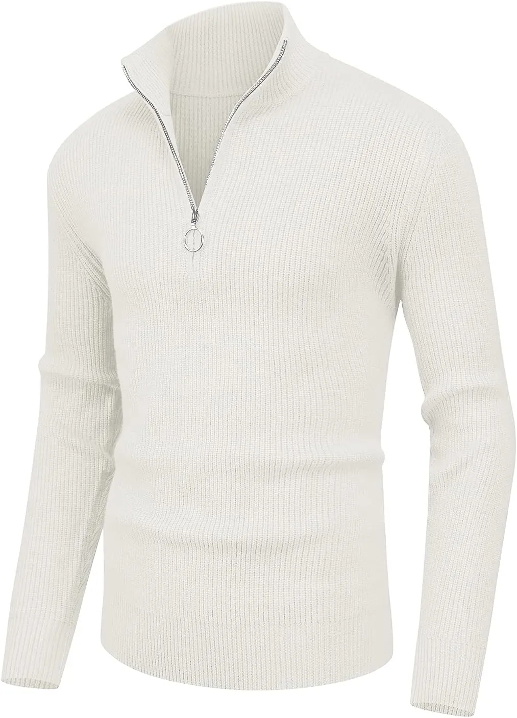 Sailwind Men's Soft Sweaters Quarter Zip Pullover Classic Ribbed Turtleneck Sweater