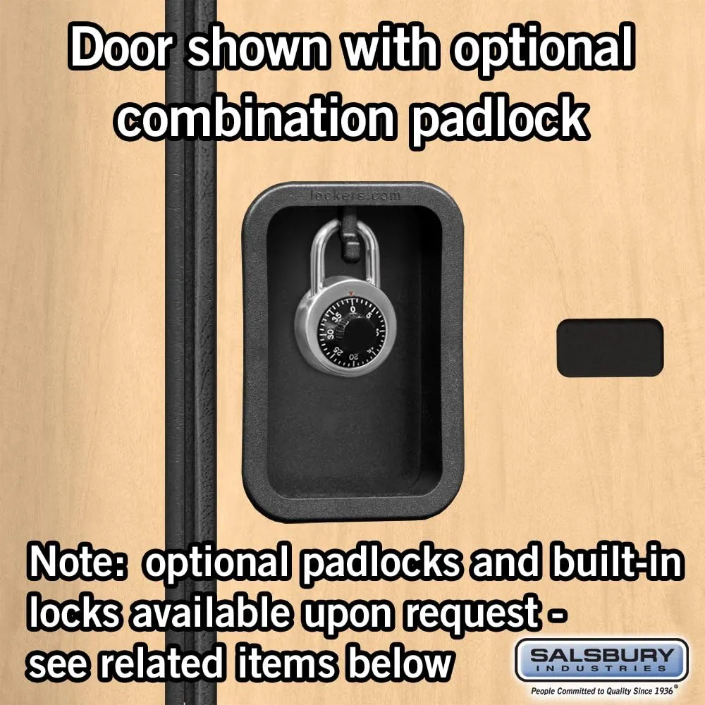 Salsbury Industries 2-Tier S-Style Extra Wide Designer Wood Locker with Three Wide Storage Units, 6-Feet High by 18-Inch Deep, Maple
