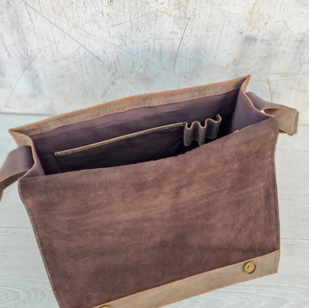 Sample Brown Leather Messenger Bag