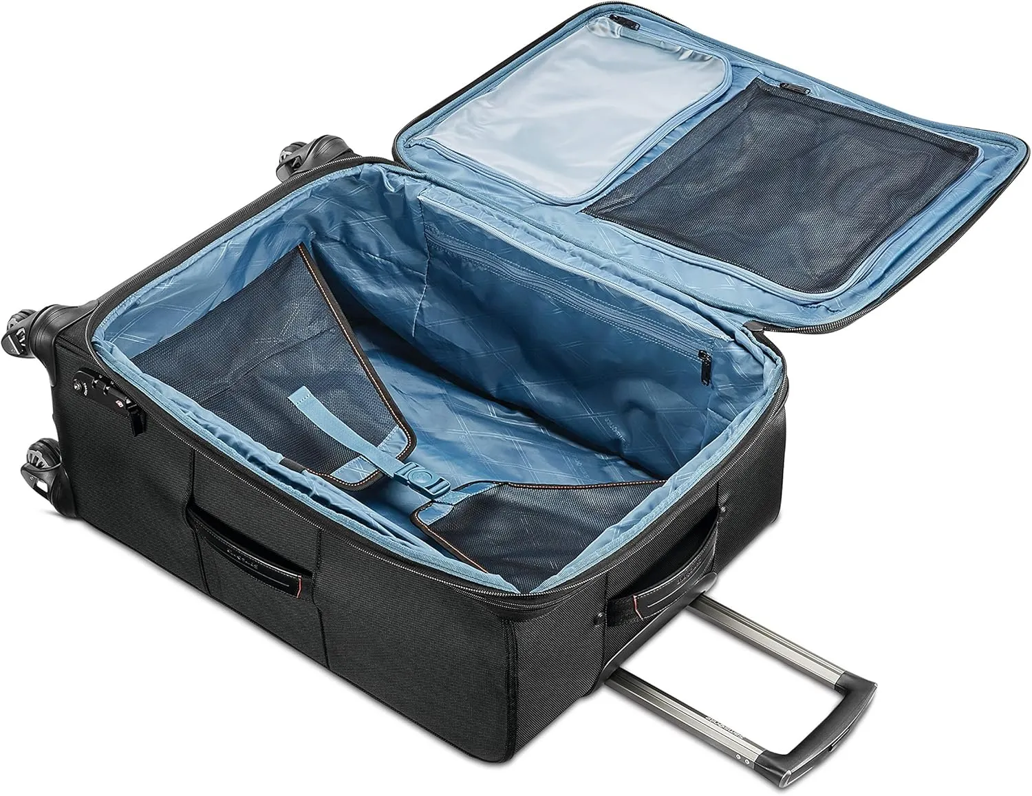 Samsonite Pro Travel Softside Expandable Luggage with Spinner Wheels, Black, Checked-Medium 25-Inch