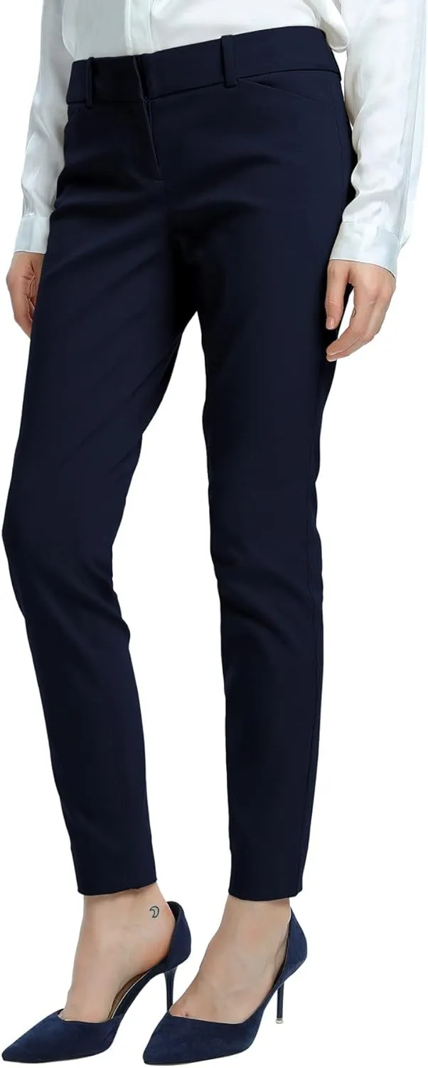 SATINATO Women's Straight Pants Stretch Slim Skinny Solid Trousers Casual Business Office