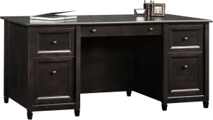 Sauder Edge Water Office, Executive Desk with File Drawer Storage, L: 65.12" x W: 29.53" x H: 29.37", Estate Black