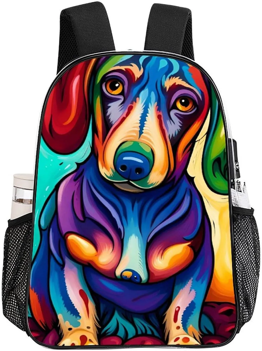 Sausage Dog Dachshund Art Daypack Lightweight Multipurpose Anti-Theft Shoulder Bag Large Capacity Laptop Book Bag Rucksack Transparent Bag