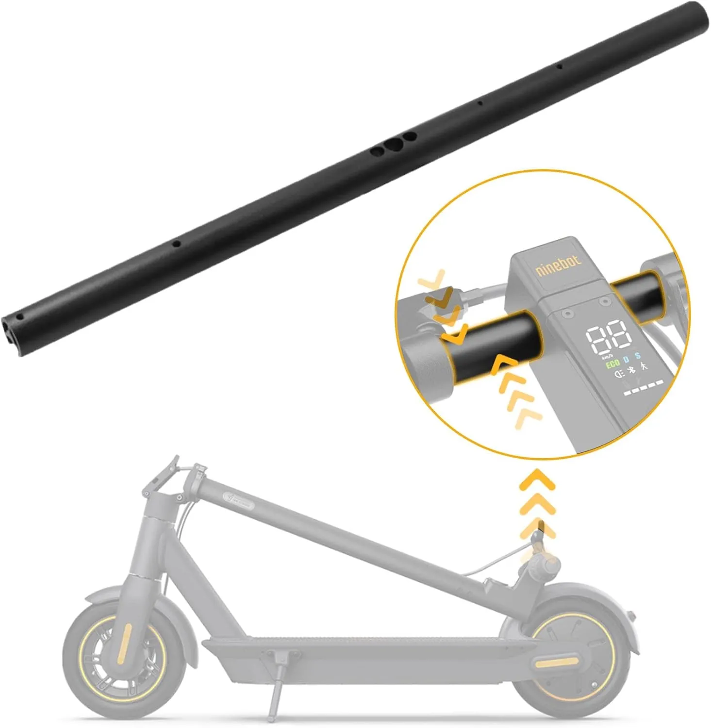 Scooter Handlebar Handrail Faucet Kit for Ninebot Max G30 Electric Scooter, Handle Bar Safety Handle Replacement Kick Scooter Aluminum Alloy Exclusive Accessories
