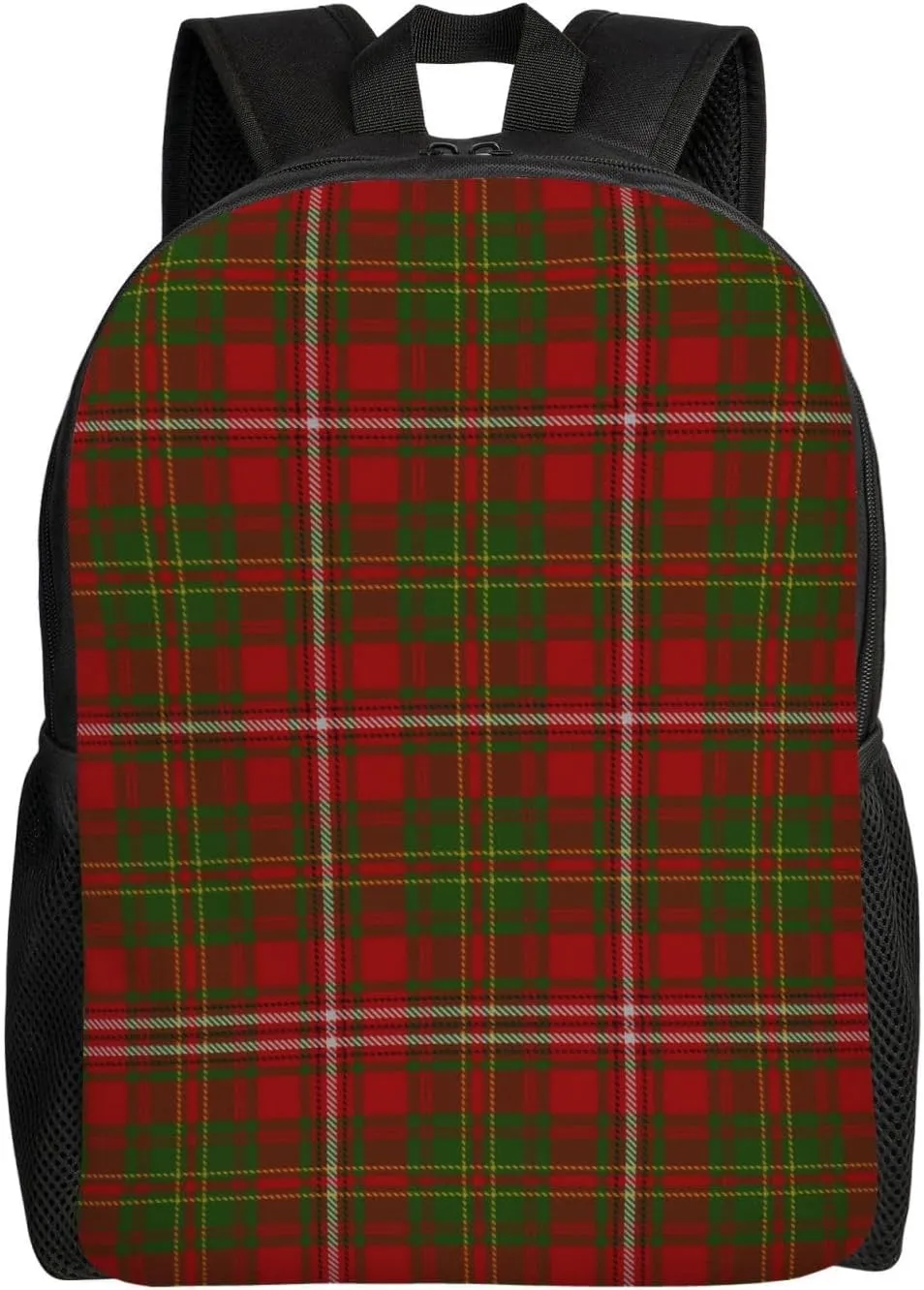 Scottish Clan Hay Red Green Tartan Minimalist Laptop Backpack – Waterproof Business Travel Bag, Breathable Design, Modern Work & Leisure