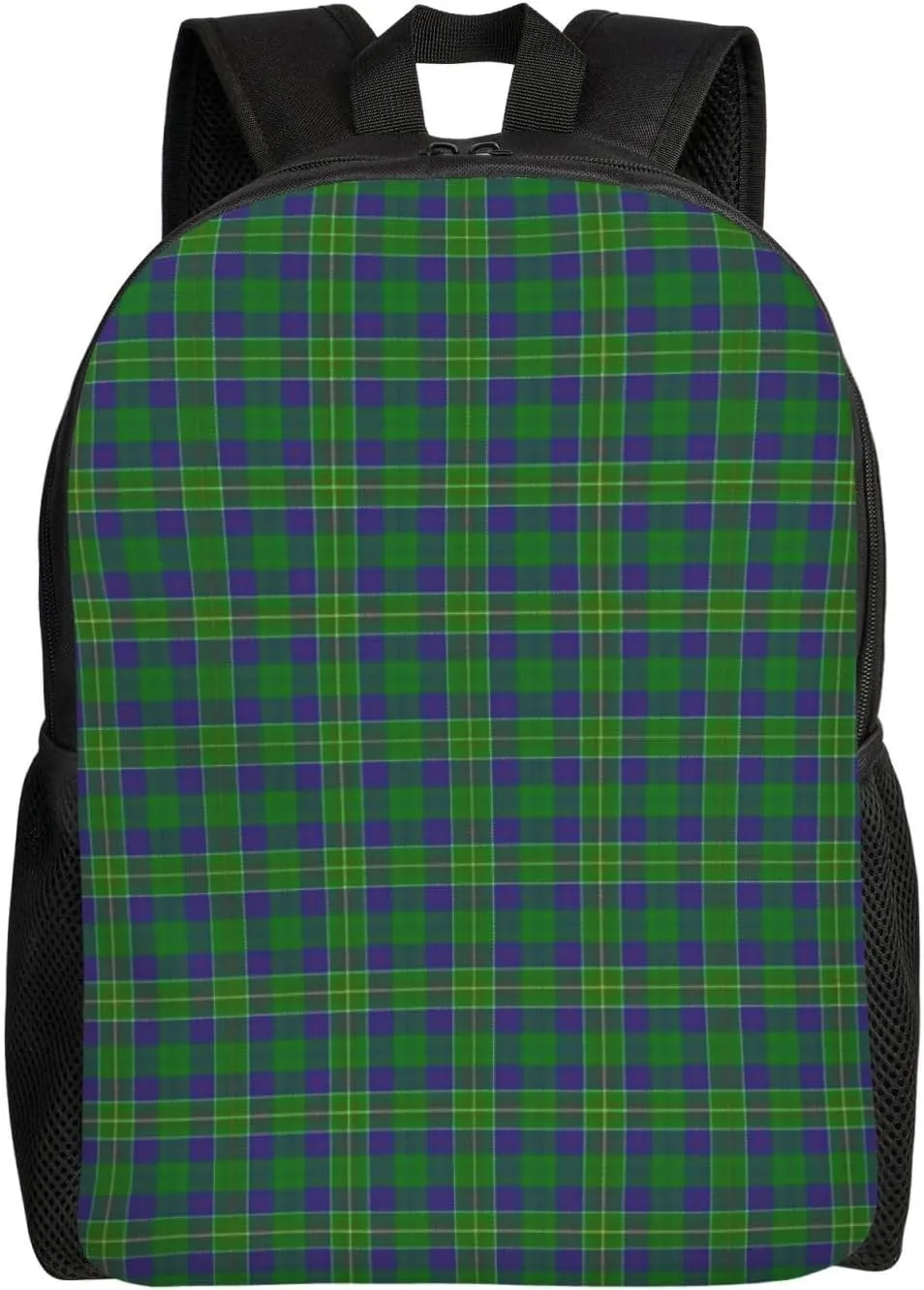 Scottish Clan Hunter Tartan Plaid Minimalist Laptop Backpack – Waterproof Business Travel Bag, Breathable Design, Modern Work & Leisure