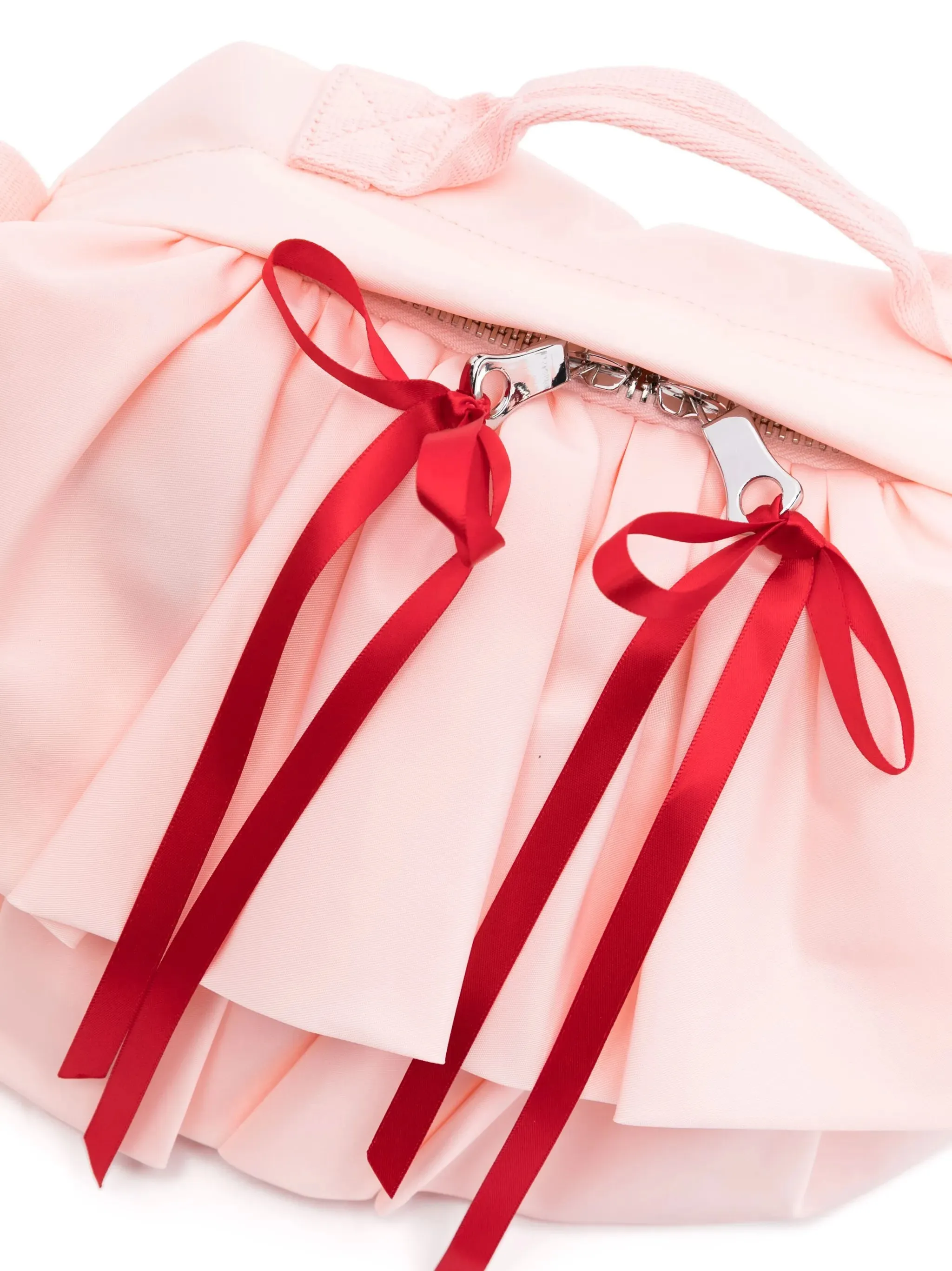 Secure checkout ruffled bag Client-focused crossbody bow-detail