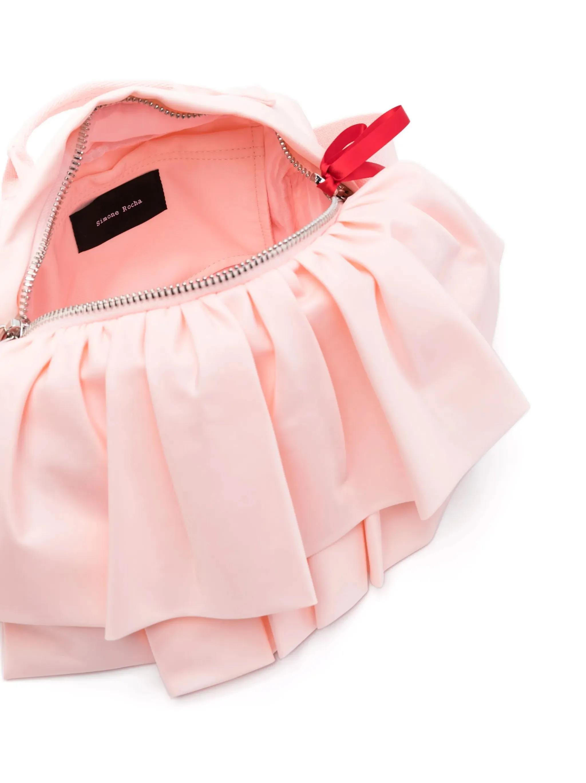 Secure checkout ruffled bag Client-focused crossbody bow-detail