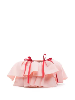 Secure checkout ruffled bag Client-focused crossbody bow-detail