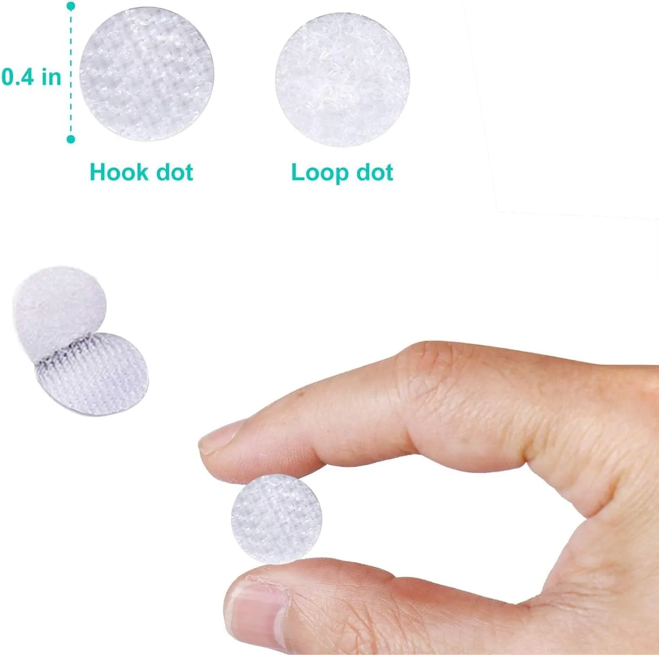 Self Adhesive Dots,1500pcs(750 Pairs) Strong Adhesive 0.39 inch Diameter Sticky Back Hook Nylon, Loop Dots with Waterproof Sticky Glue Tapes, Suitable for Classroom, Office, Home