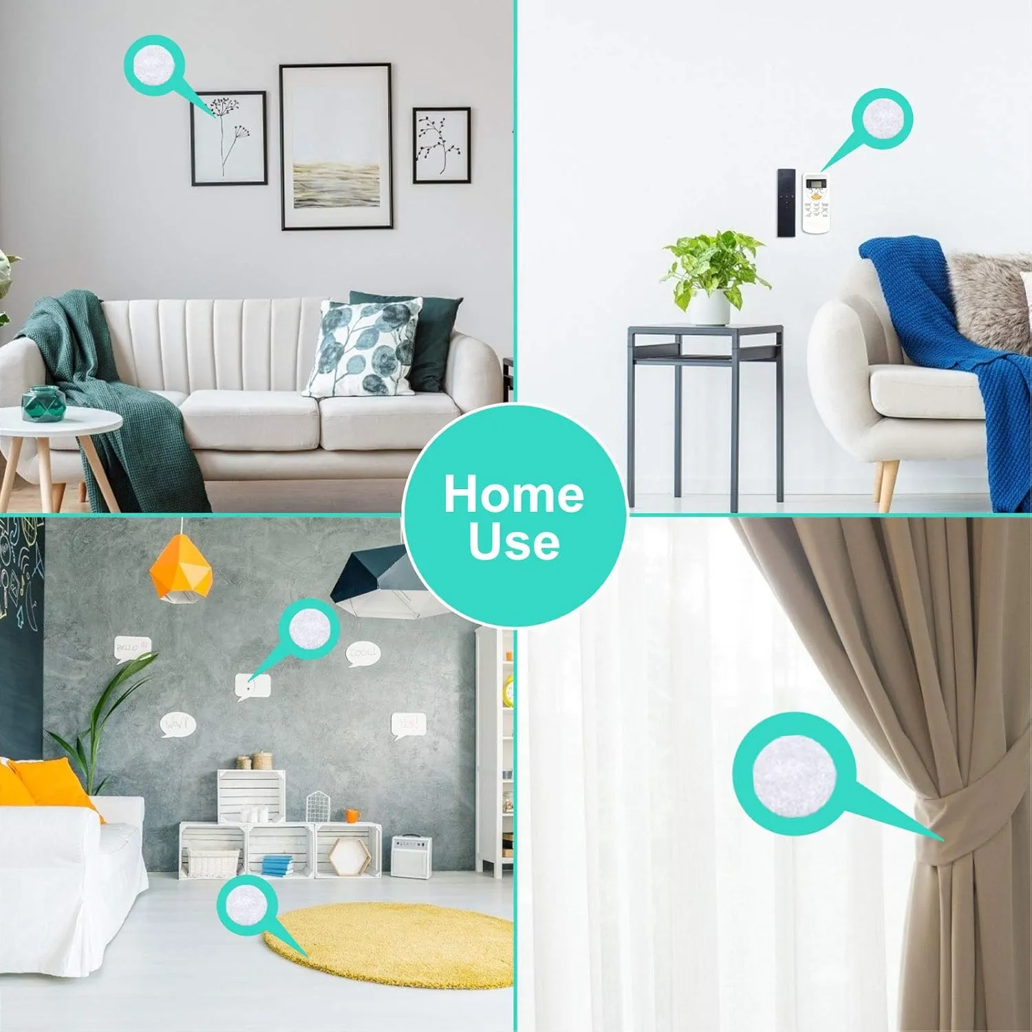 Self Adhesive Dots,1500pcs(750 Pairs) Strong Adhesive 0.39 inch Diameter Sticky Back Hook Nylon, Loop Dots with Waterproof Sticky Glue Tapes, Suitable for Classroom, Office, Home