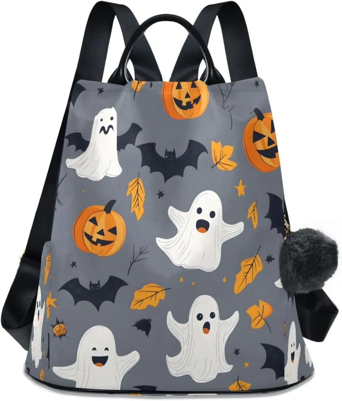 senya Women's Fashion Backpack Purses Handbags Ghost Pumpkin Leaves Shoulder Bag Travel bag