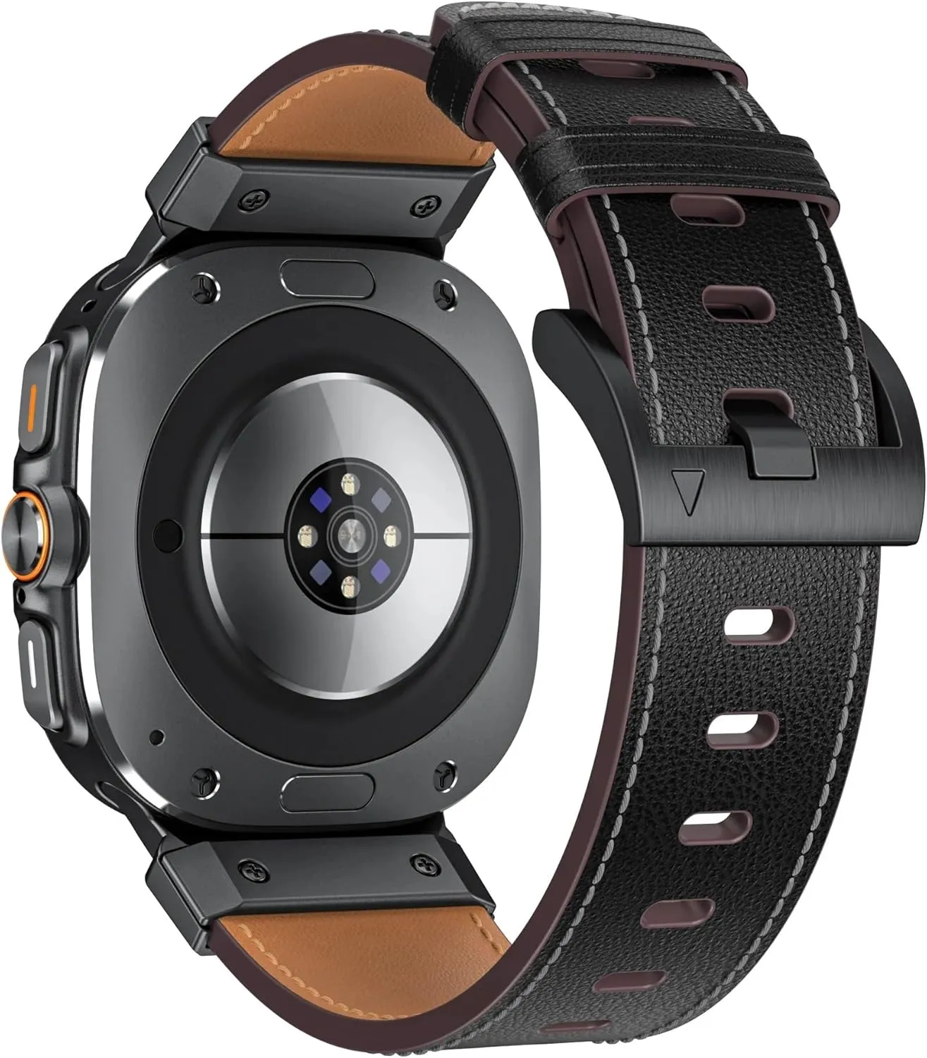 SERDAS Metal Leather Strap For Samsung Galaxy Watch Ultra 47mm Stainless Steel Business Bracelet Belt For Galaxy Watch Ultra 47mm Watchbands