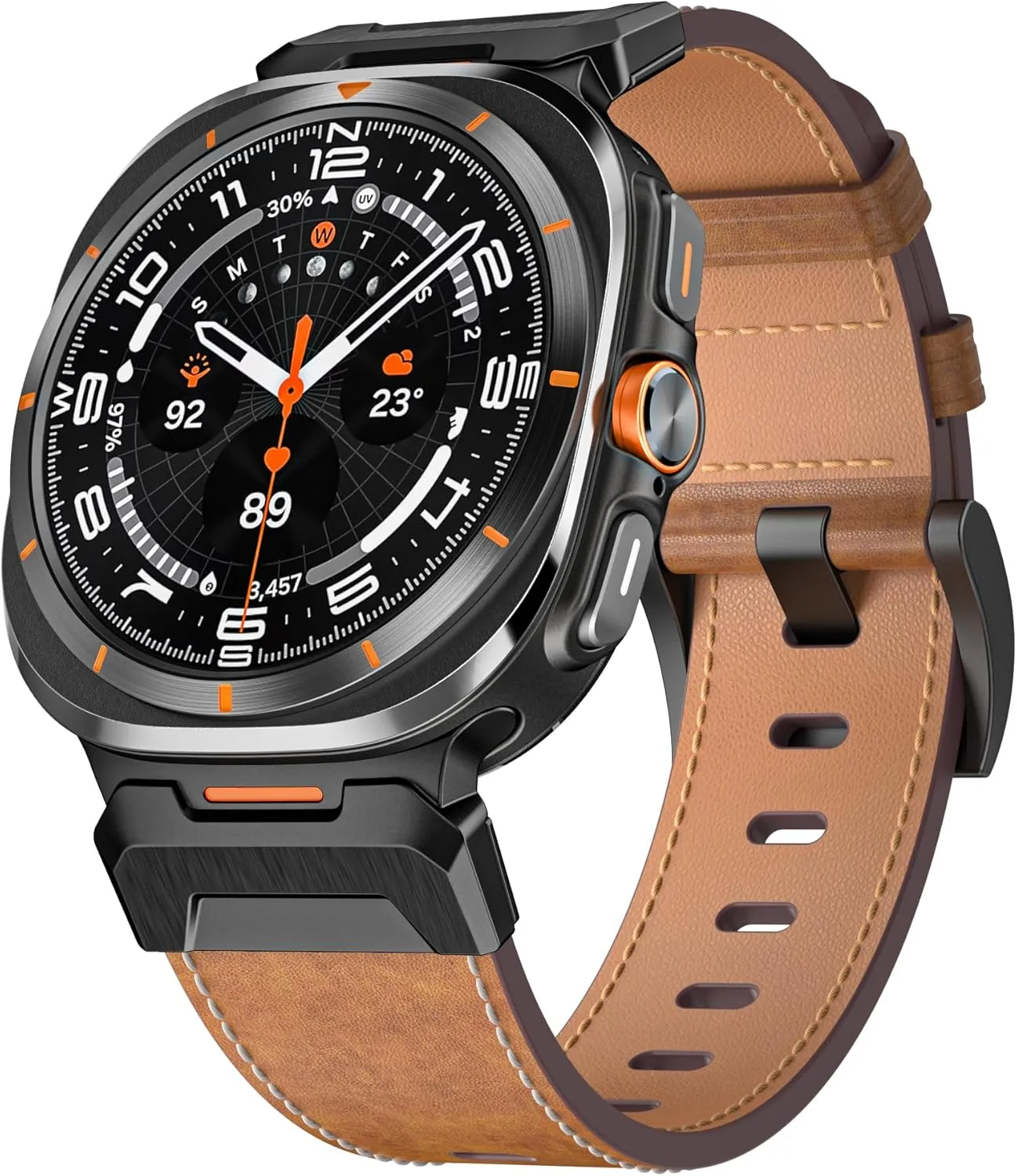 SERDAS Metal Leather Strap For Samsung Galaxy Watch Ultra 47mm Stainless Steel Business Bracelet Belt For Galaxy Watch Ultra 47mm Watchbands