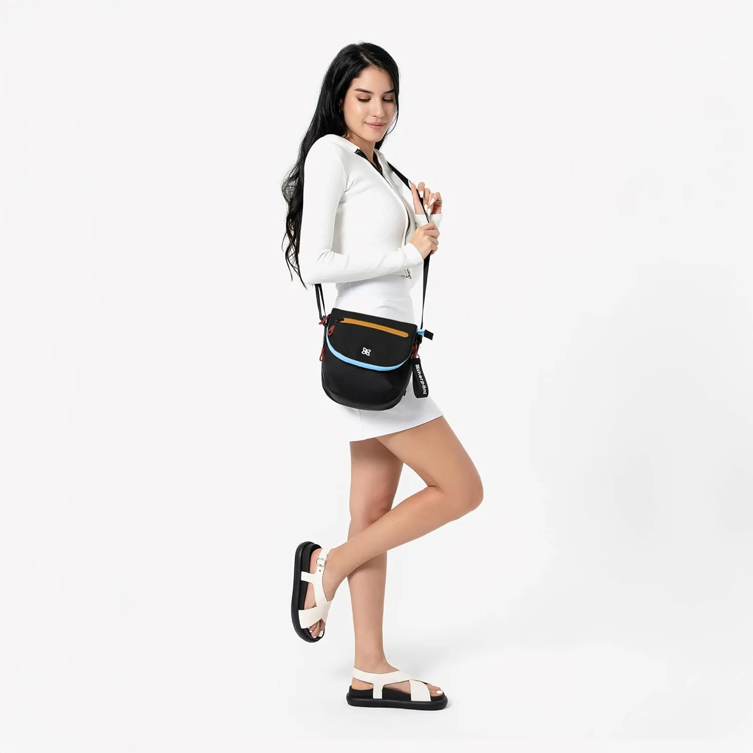 Sherpani Milli, Nylon Flap Crossbody Purse, Medium Shoulder Bag, Travel Crossbody Bags for Women, RFID Protection