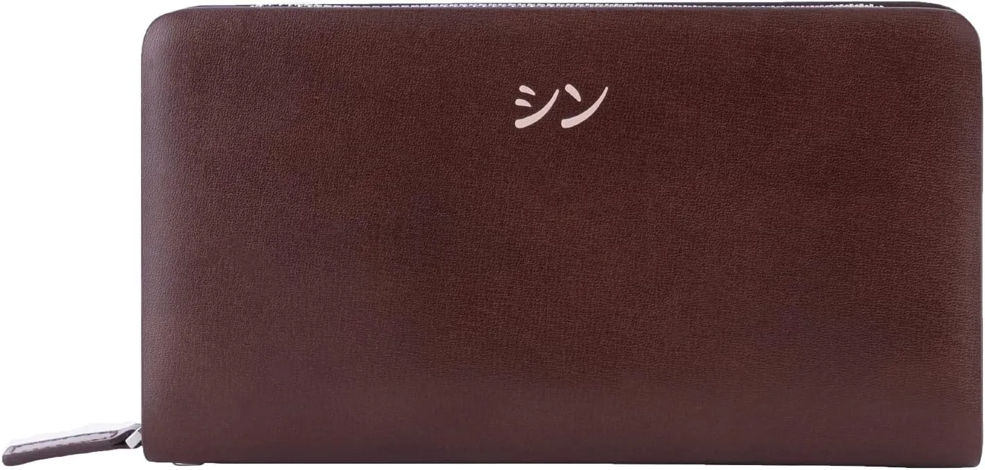 SHINKO Italian Leather Unisex Clutch Wristlet, Large Bifold Purse for Women & Men, Professional Organizer with Phone Pocket