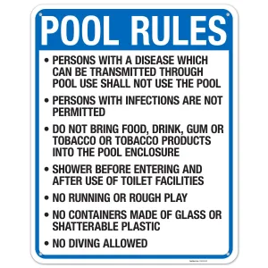 Sigo Signs, South Dakota Pool Rules Sign, Complies with State of South Dakota Pool Safety Code, (SI-62154) 24x30 Inches, 55 mil Thick HDPS (high Density polystyrene), Made in USA