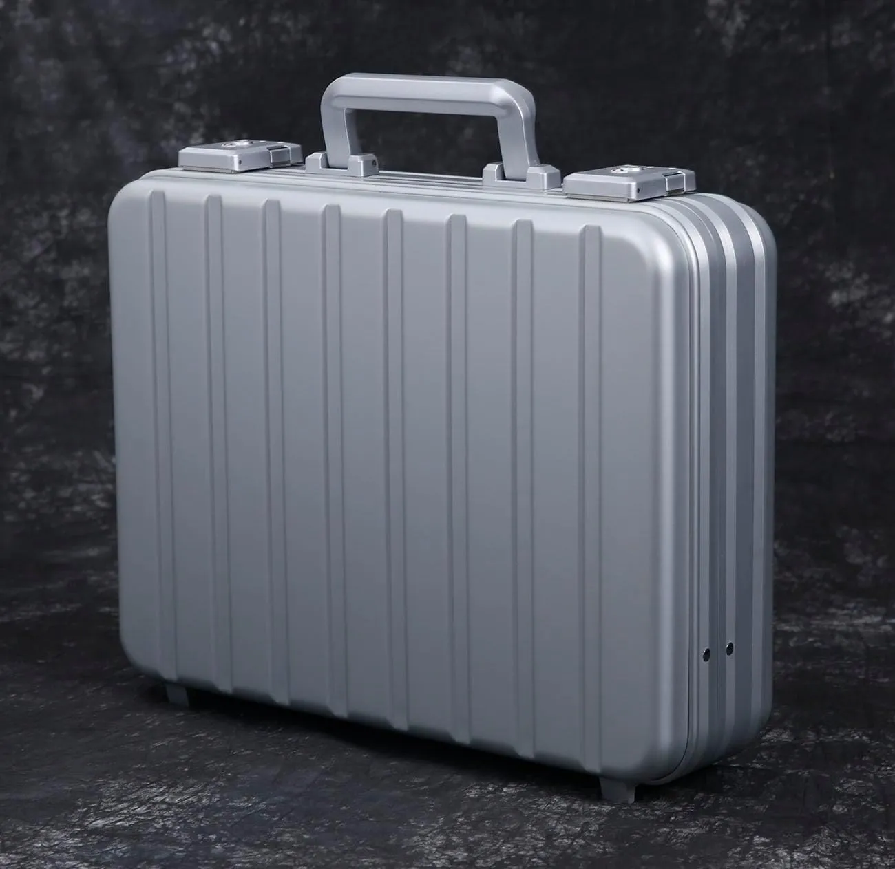 Silver Aluminum Attache Case Padded Laptop Briefcase Combo TSA Lock Hard Sided Money Suitcase