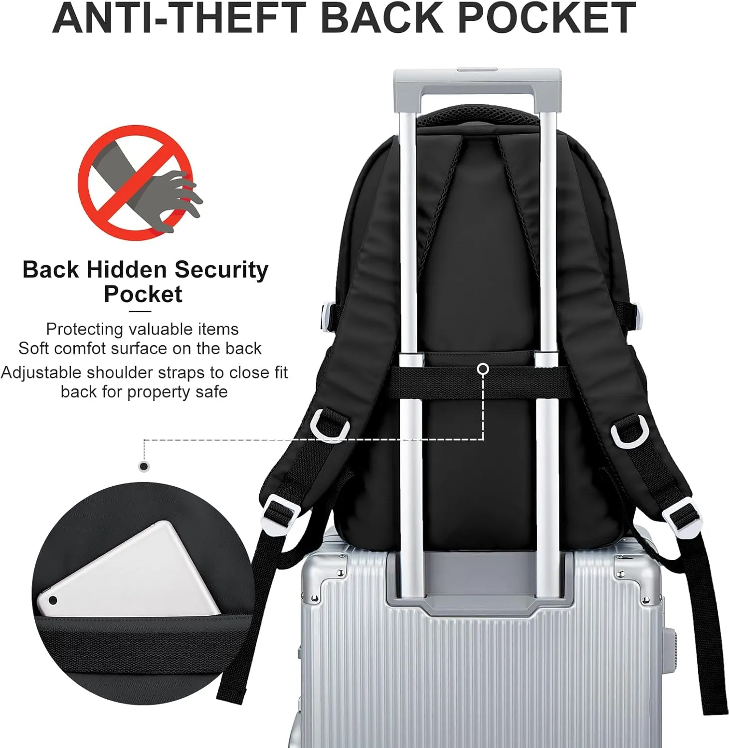 Simple Aesthetic Black Backpacks For School,Lightweight Casual College Backpack Women,Travel Laptop Daypack Men,Waterproof Middle School Book bag For Teens Boys Girls
