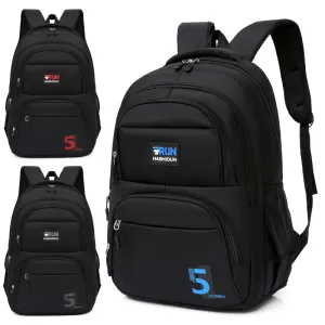 Simple Black College Nylon Waterproof Large Backpacks