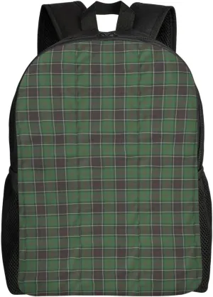 Sinclair Clan Hunting Tartan Variant Plaid Minimalist Laptop Backpack – Waterproof Business Travel Bag, Breathable Design, Modern Work & Leisure