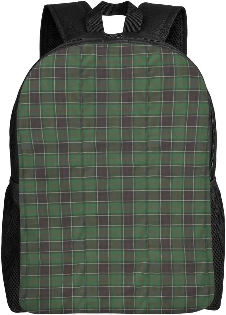 Sinclair Clan Hunting Tartan Variant Plaid Minimalist Laptop Backpack – Waterproof Business Travel Bag, Breathable Design, Modern Work & Leisure